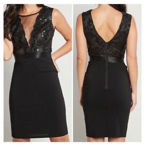 GODDIVA Center Stage Black Lace Sequin Dress NWT